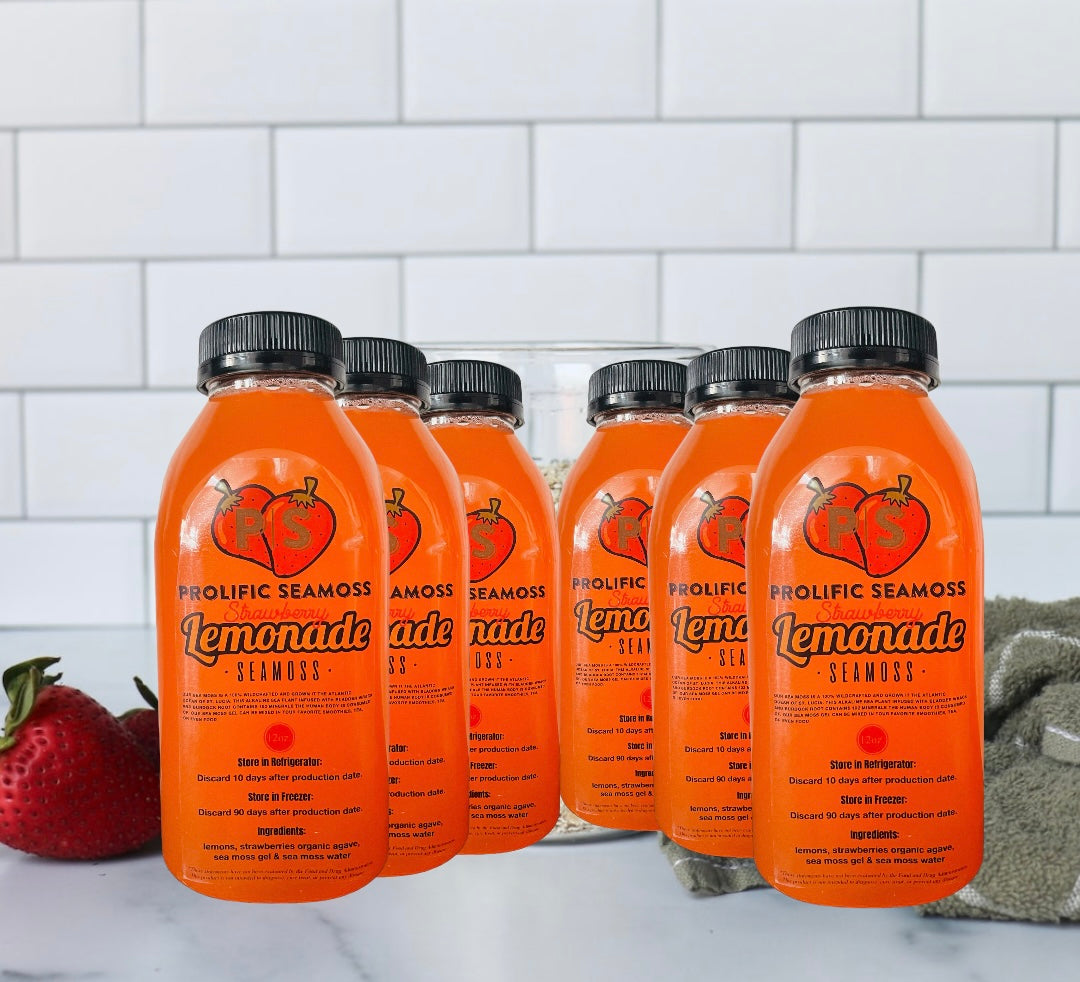 6 Pack Strawberry Seamoss Lemonade